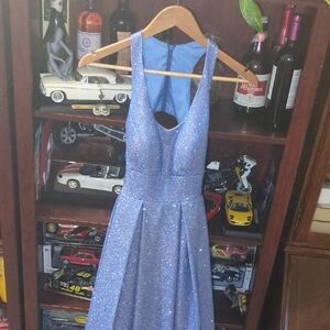 Sparkling Blue Backless Dress By Laura